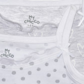 Set de bumbac din două maieuri pentru bebeluși, alb cu gri Chicco 264956 3