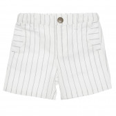 Pantaloni scurți cu dungi de bumbac, albi Chicco 265013 