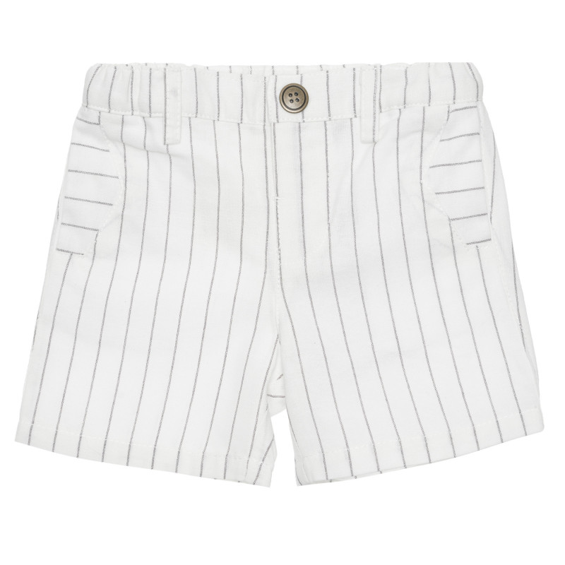 Pantaloni scurți cu dungi de bumbac, albi  265013