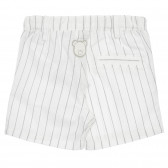Pantaloni scurți cu dungi de bumbac, albi Chicco 265016 4