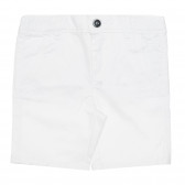 Pantaloni scurți din bumbac pentru bebeluși, albi cu capse negre Chicco 265111 