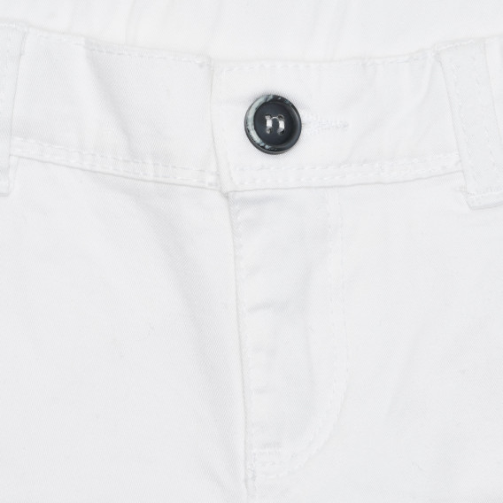 Pantaloni scurți din bumbac pentru bebeluși, albi cu capse negre Chicco 265112 2