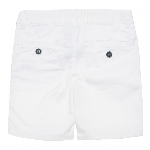 Pantaloni scurți din bumbac pentru bebeluși, albi cu capse negre Chicco 265114 4