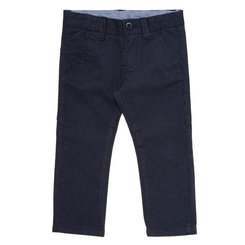 Pantaloni pentru bebeluși cu dungi, de bumbac, albaștri  265168