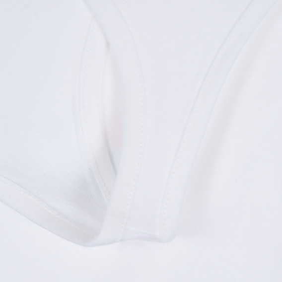 Tricou din bumbac fără mâneci, cu imprimeu floral, alb Benetton 265254 3