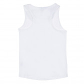 Tricou din bumbac fără mâneci, cu imprimeu floral, alb Benetton 265255 4