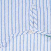 Bluză din bumbac cu mâneci scurte în dungi albe și albastre Benetton 265262 3