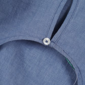 Bluză din bumbac cu mâneci lungi și volane, albastră Benetton 265266 3