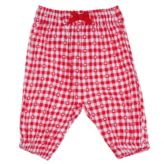 Pantaloni cu carouri pentru bebeluși, roșii Benetton 265322 