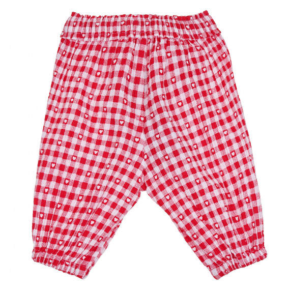 Pantaloni cu carouri pentru bebeluși, roșii Benetton 265325 4