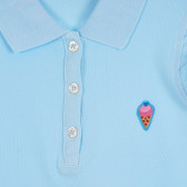 Bluză din bumbac cu guler și bucle, albastru deschis Benetton 265367 2