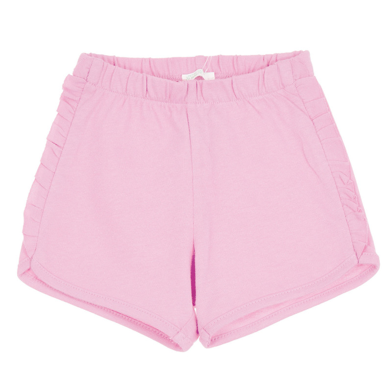 Pantaloni scurți din bumbac cu margine pentru fete, roz deschis  265370