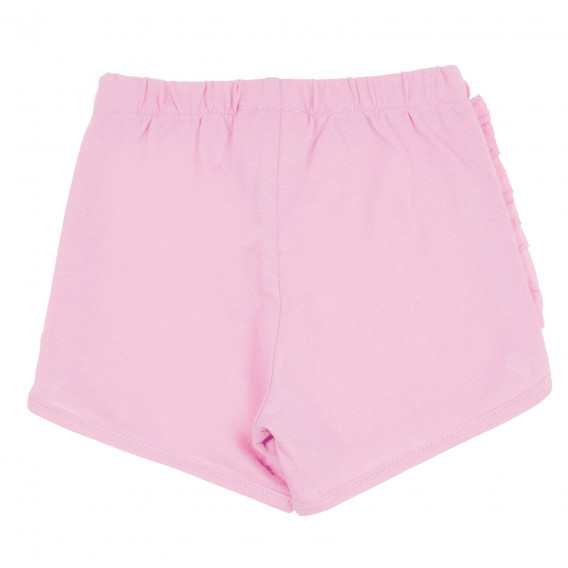 Pantaloni scurți din bumbac cu margine pentru fete, roz deschis Benetton 265372 3