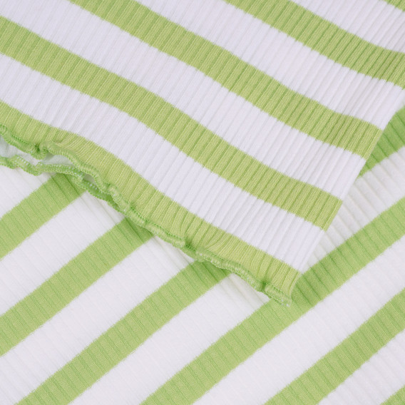 Bluză cu mâneci scurte în dungi verzi și albe Benetton 265388 2