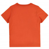 Tricou din bumbac cu imprimeu skateboard pentru copii, portocaliu Benetton 265405 4