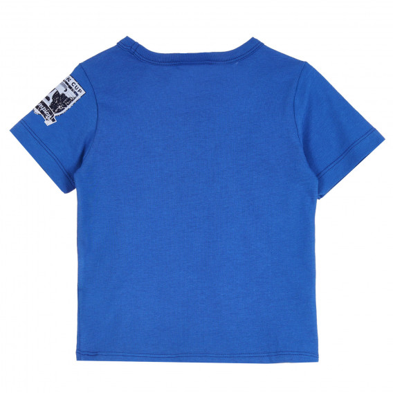 Tricou din bumbac cu imprimeu Baby Car, albastru Benetton 265420 4
