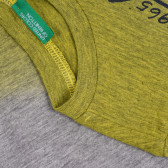 Tricou din bumbac cu inscripție pentru băieți, multicolor Benetton 265439 3