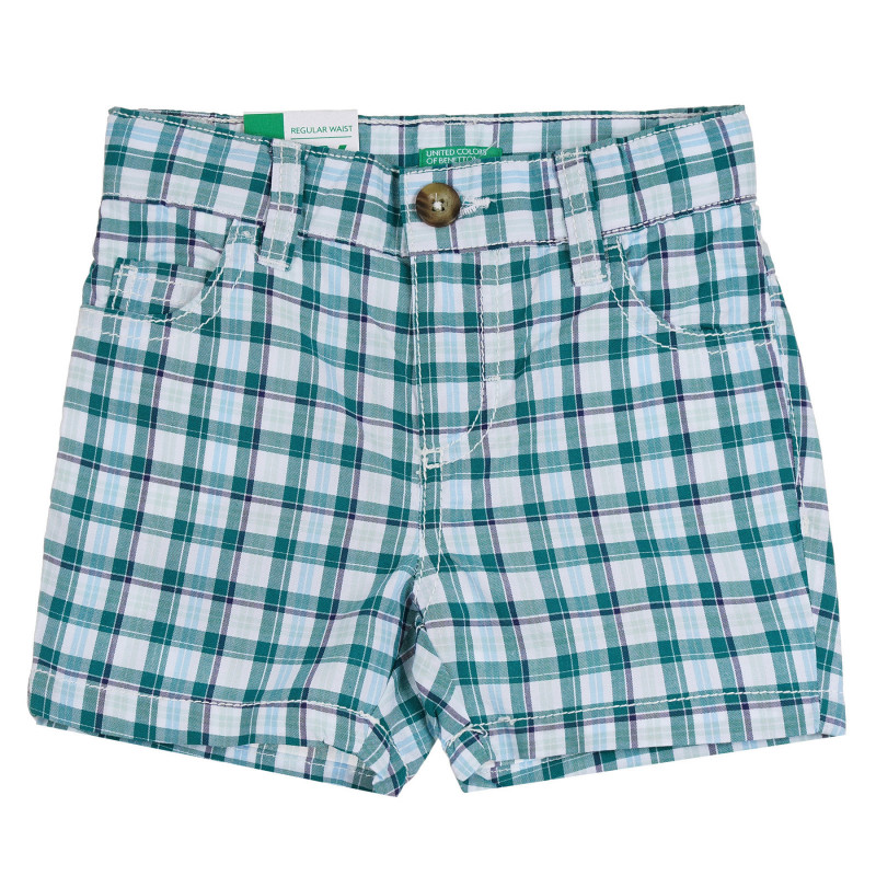Pantaloni scurți din bumbac în carouri verzi și albe  265445