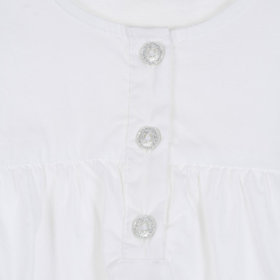 Bluză cu mâneci scurte și nasturi, albă Benetton 265476 2