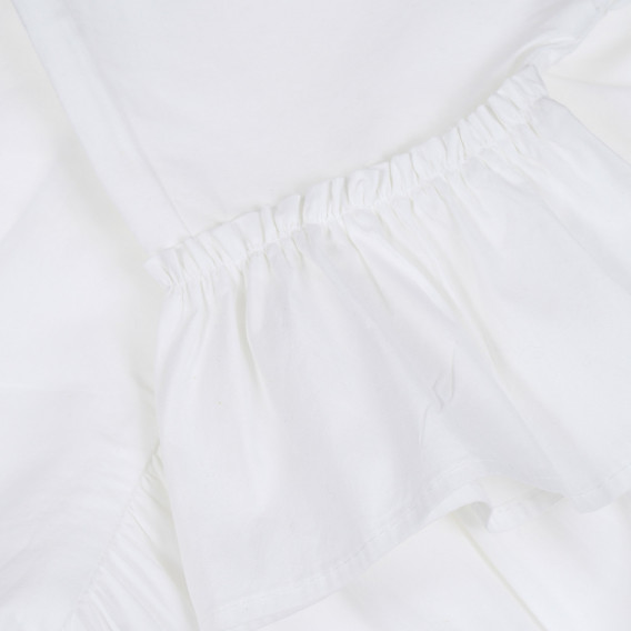Bluză cu mâneci scurte și nasturi, albă Benetton 265477 3