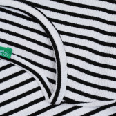 Bluză cu mâneci scurte în dungi albe și negre Benetton 265522 3