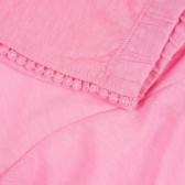 Pantaloni scurți din bumbac cu margine decorativă, roz deschis Benetton 265536 2