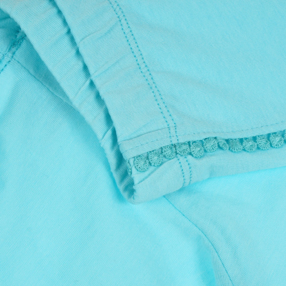 Pantaloni scurți din bumbac cu margine decorativă, albastru deschis Benetton 265555 2