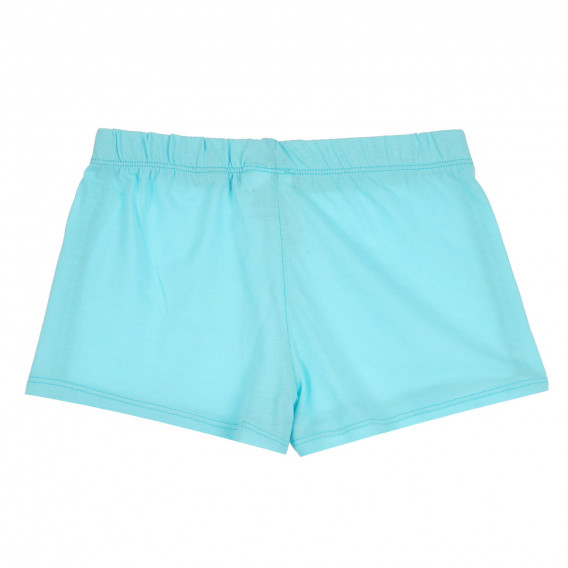 Pantaloni scurți din bumbac cu margine decorativă, albastru deschis Benetton 265556 3