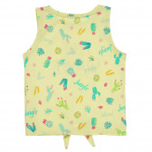 Bluză din bumbac cu imprimeu de vară și inscripție Love summer, galben Benetton 265568 4