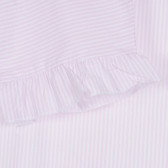Bluză din bumbac cu mâneci scurte în dungi albe și roz Benetton 265685 6