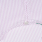 Bluză din bumbac cu mâneci scurte în dungi albe și roz Benetton 265686 7