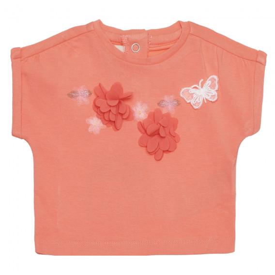 Tricou din bumbac cu fluture, roz Chicco 266399 