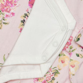 Body din bumbac cu motive florale pentru bebeluș, roz Chicco 266411 2