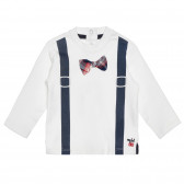 Bluză din bumbac cu un design interesant pentru bebe, albă Chicco 266426 