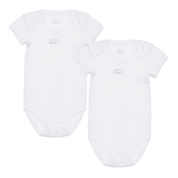 Set de bumbac, din două body-uri, pentru bebeluși, alb Chicco 266457 