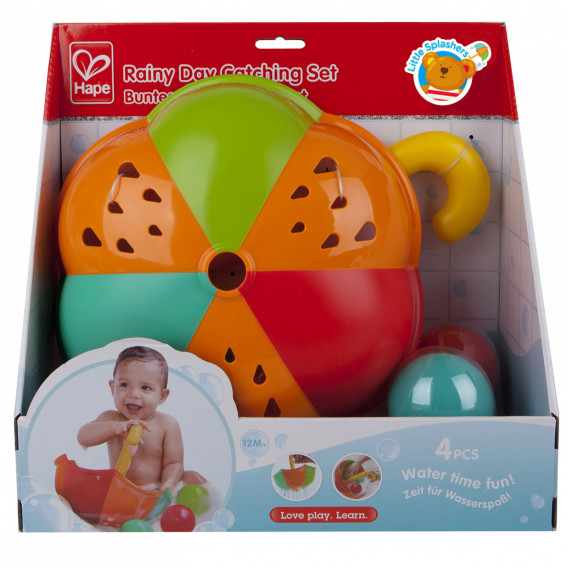 Jucărie de baie - Umbrelă multicoloră cu bile HAPE 266496 3