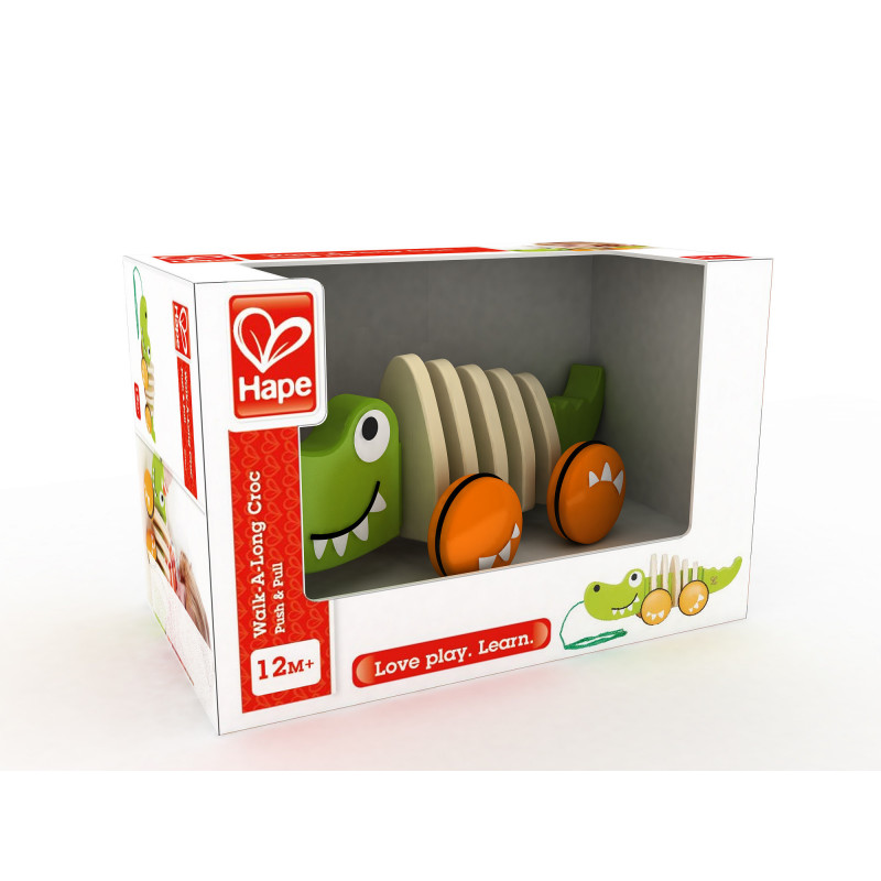 Jucărie din lemn pentru tragere - Crocodil  266521