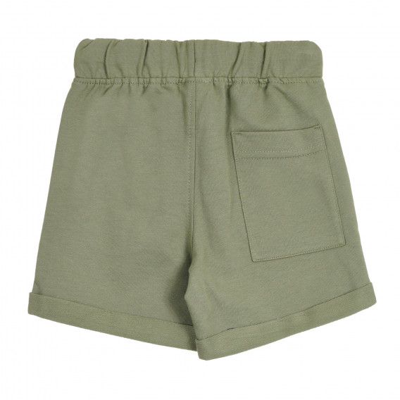 Pantaloni scurți din bumbac cu imprimeu pentru băieți, verzi Benetton 266605 4