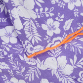 Pantaloni scurți cu imprimeu floral și accente portocalii, violet Benetton 266608 3