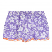 Pantaloni scurți cu imprimeu floral și accente portocalii, violet Benetton 266609 4