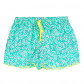 Pantaloni scurți cu imprimeu floral, de culoare verde Benetton 266618 
