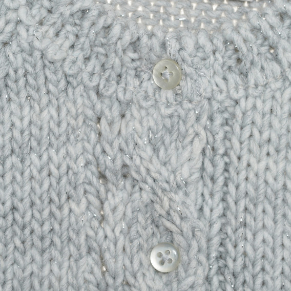 Cardigan gri Chicco tricotat cu fire lucioase pentru bebeluși Chicco 266666 2