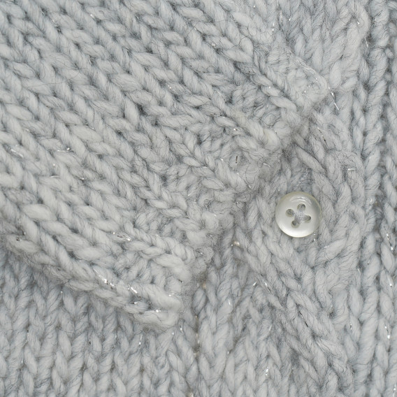 Cardigan gri Chicco tricotat cu fire lucioase pentru bebeluși Chicco 266667 3