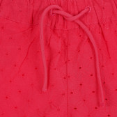 Pantaloni scurți din bumbac cu broderie, roz închis Benetton 266754 2