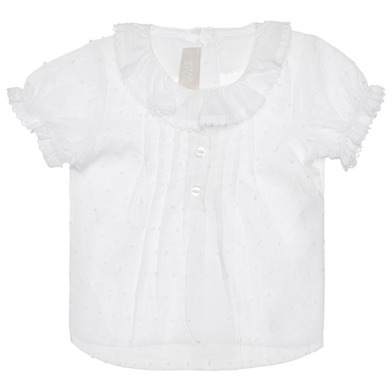 Bluză din bumbac cu mâneci scurte și guler, pentru bebeluș, albă  266815