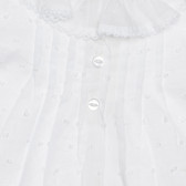 Bluză din bumbac cu mâneci scurte și guler, pentru bebeluș, albă Chicco 266816 2