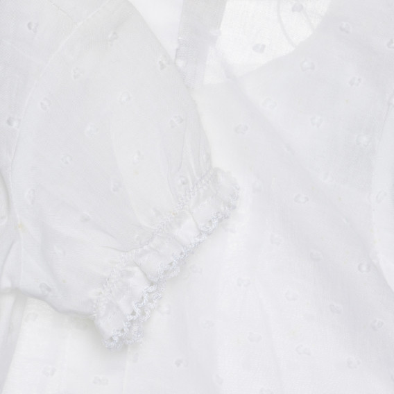 Bluză din bumbac cu mâneci scurte și guler, pentru bebeluș, albă Chicco 266817 3