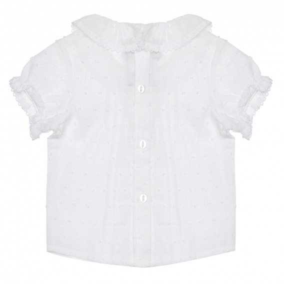 Bluză din bumbac cu mâneci scurte și guler, pentru bebeluș, albă Chicco 266818 4