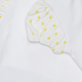 Tricou din bumbac cu un pui de ursuleț, alb cu galben Chicco 266825 3