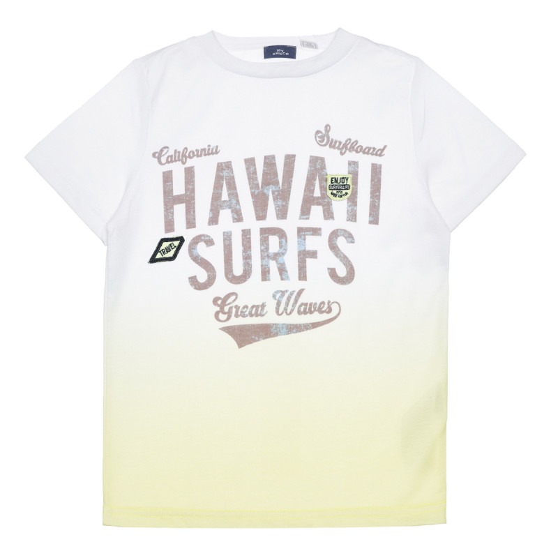 Tricou din bumbac HAWAII SURFS, alb și verde  266845
